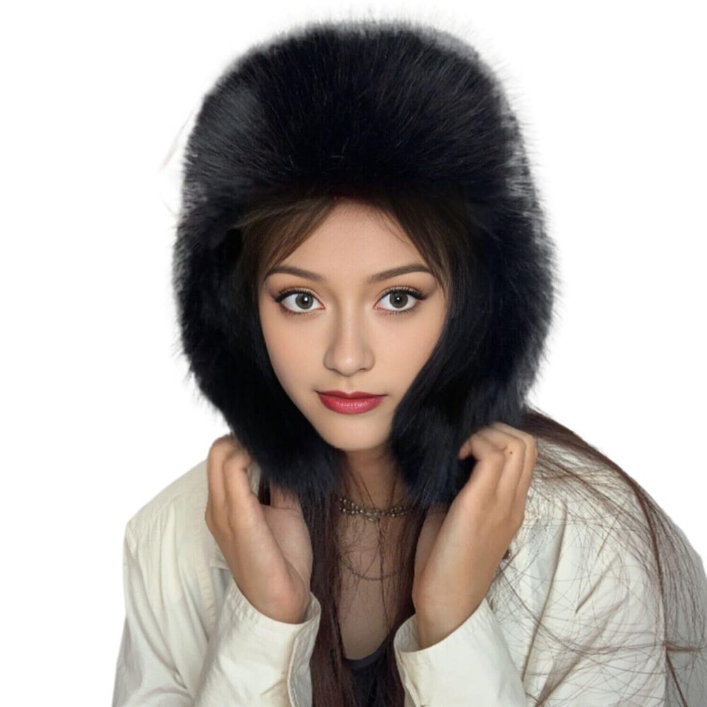 4238 Faux Fur Hat Winter Hats Ushanka Trapper Hat with Earflaps Russian Hat